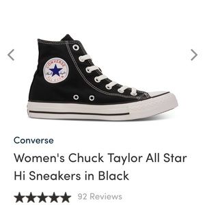 Women’s black high top converse